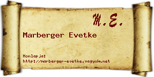 Marberger Evetke névjegykártya
